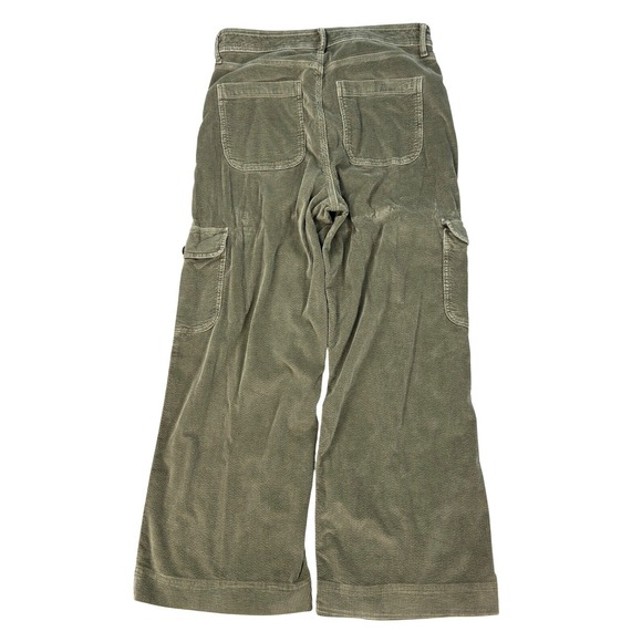 American Eagle Corduroy Pants Womens Size 10 Green Wide Leg Baggy Skater Y2K - Picture 2 of 9